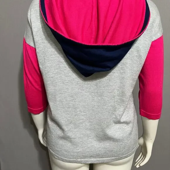 SOLD❌❌❌ Angel Gray Paint Splatter With Pink Sleeve Zip Up Cardigan Sz-Medium - Picture 5 of 9